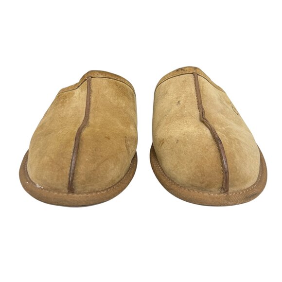 Ugg Australia Pearle Chestnut Brown Suede Sheepskin Men's Slippers Mules sz11 - Picture 3 of 13